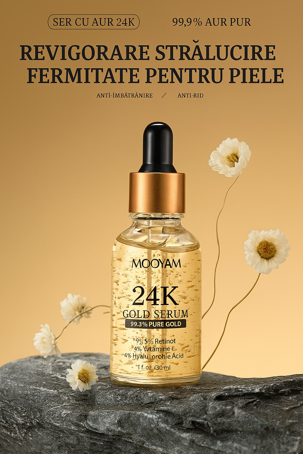 Serul Facial Antirid 24K cu particule de AUR